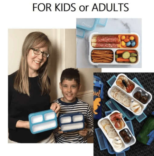 3 Compartment Thermal Insulated Bento Lunch Box with Spoon for Kids/Adult Plastic Snacks Box for School Office Picnic Tour Trip Snacks Tiffin Box Leak Proof Meal Box (Multicolor) - Image 4